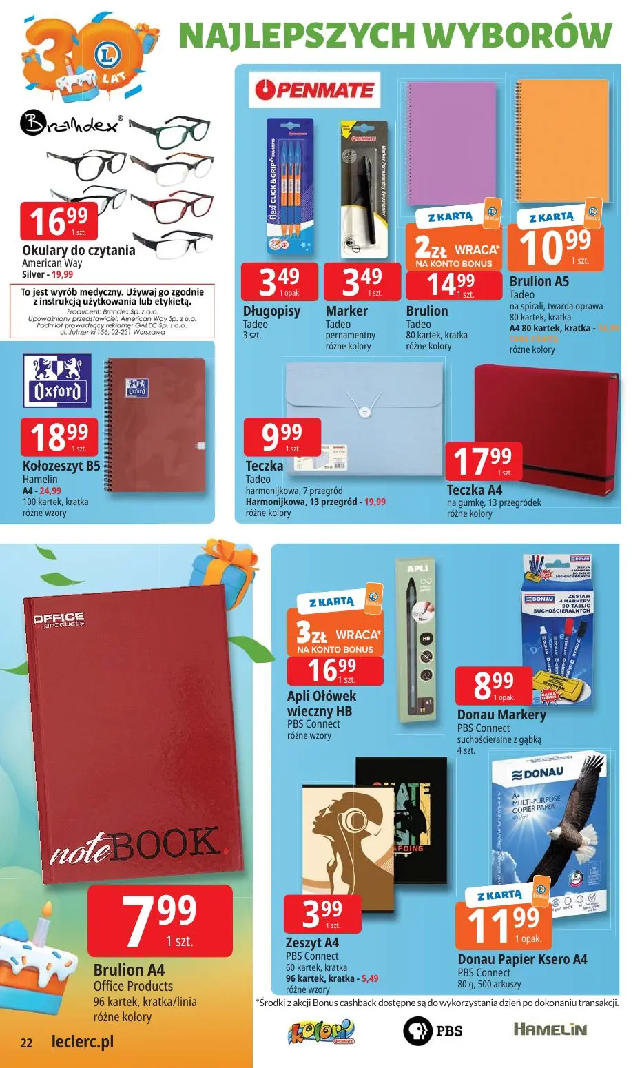 gazetka promocyjna E.Leclerc 30 lat najlepszych wyborów - oferta rozszerzona  - Strona 22
