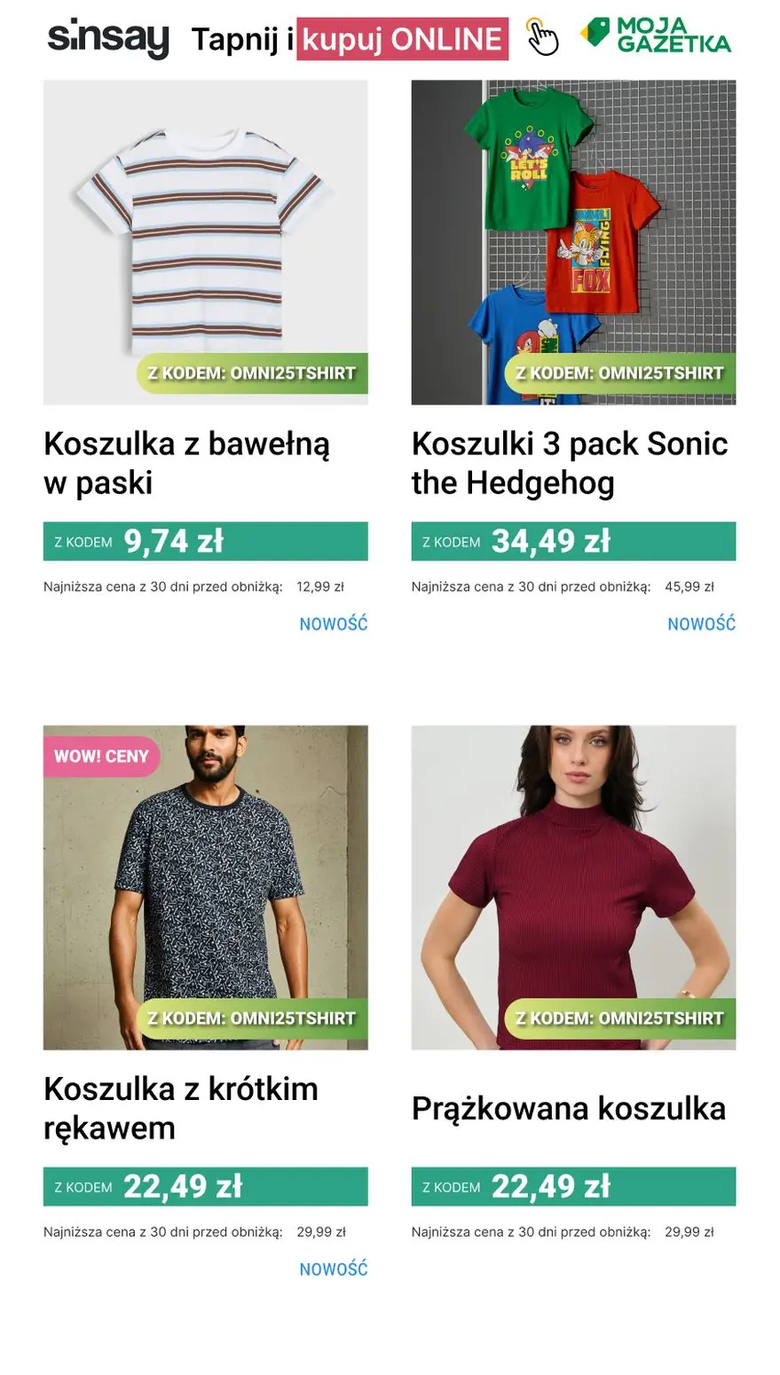gazetka promocyjna Sinsay 🟢 -25% T-SHIRTY 🟢 - Strona 2