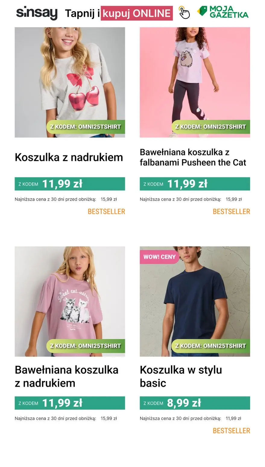 gazetka promocyjna Sinsay 🟢 -25% T-SHIRTY 🟢 - Strona 5