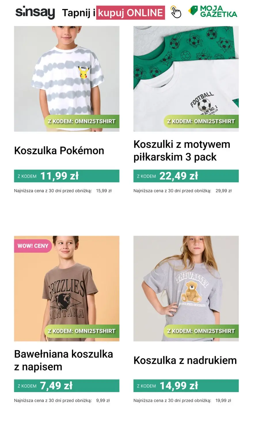 gazetka promocyjna Sinsay 🟢 -25% T-SHIRTY 🟢 - Strona 6