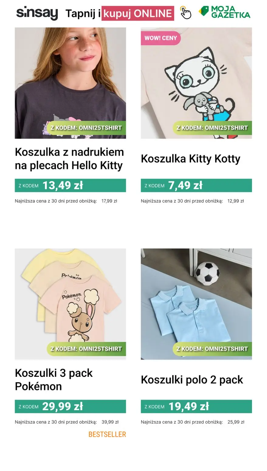 gazetka promocyjna Sinsay 🟢 -25% T-SHIRTY 🟢 - Strona 7