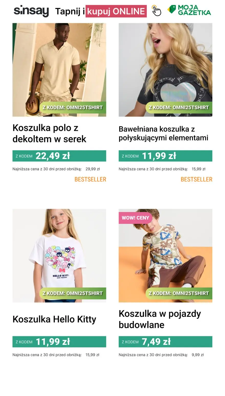 gazetka promocyjna Sinsay 🟢 -25% T-SHIRTY 🟢 - Strona 8
