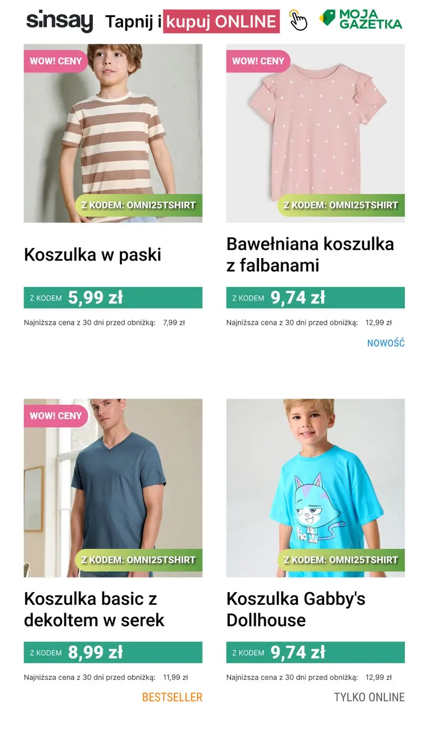 gazetka promocyjna Sinsay 🟢 -25% T-SHIRTY 🟢 - Strona 9