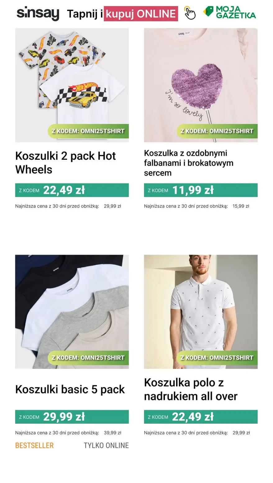 gazetka promocyjna Sinsay 🟢 -25% T-SHIRTY 🟢 - Strona 11