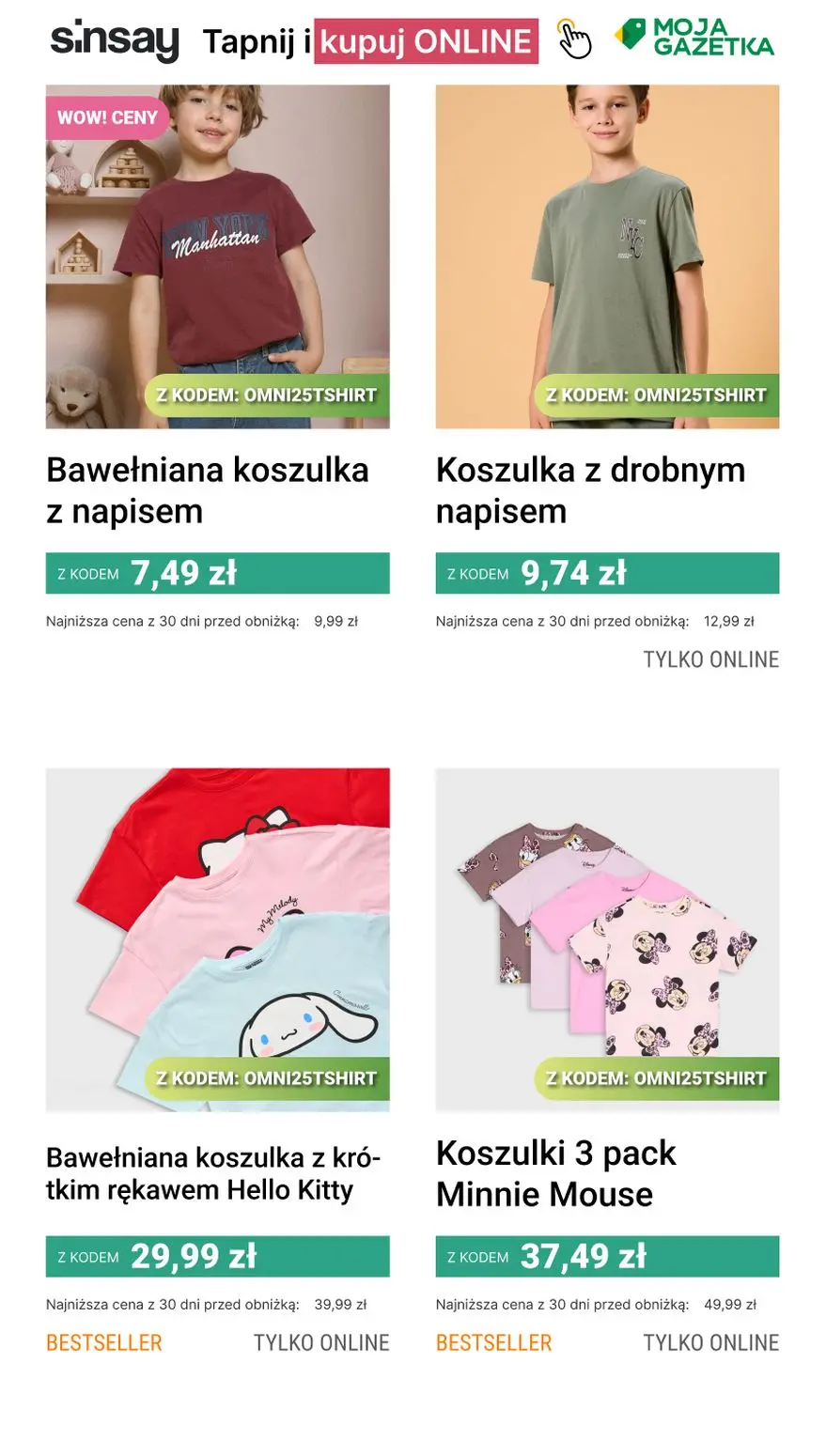 gazetka promocyjna Sinsay 🟢 -25% T-SHIRTY 🟢 - Strona 12
