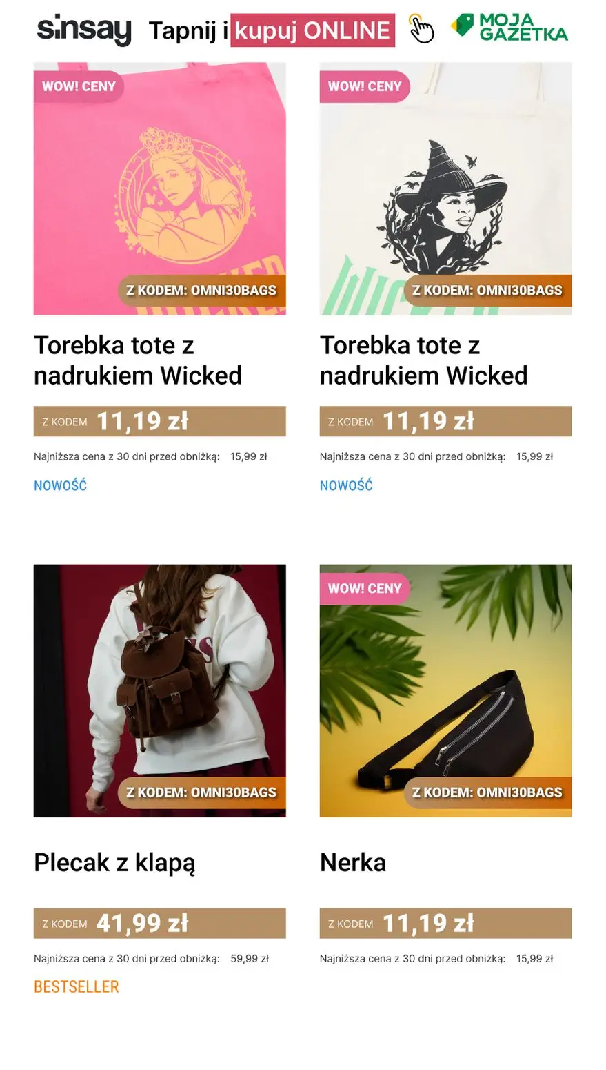 gazetka promocyjna Sinsay 🟤 Torby i plecaki damskie 🛍️👜 - Strona 2