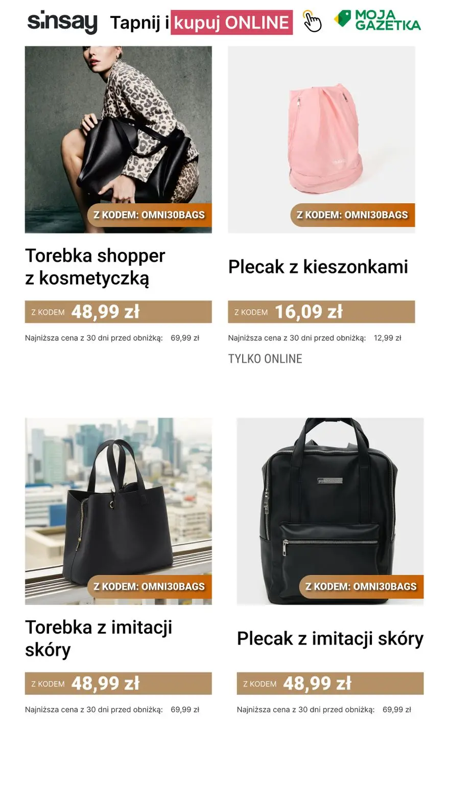 gazetka promocyjna Sinsay 🟤 Torby i plecaki damskie 🛍️👜 - Strona 13