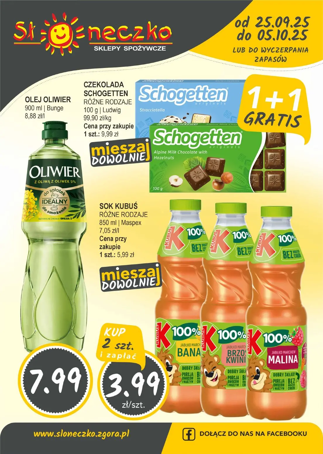gazetka promocyjna Słoneczko Sklepy własne - województwo lubuskie, dolnośląskie i wielkopolskie - Strona 1