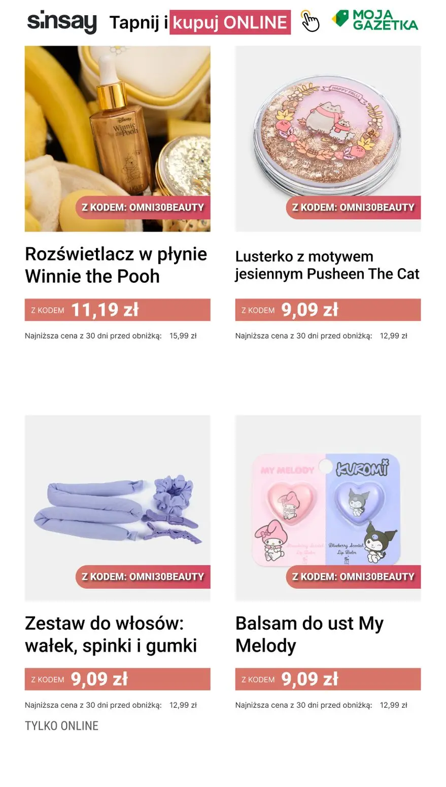 gazetka promocyjna Sinsay 🪞 [-30%] na wybrane produkty URODA - Strona 4