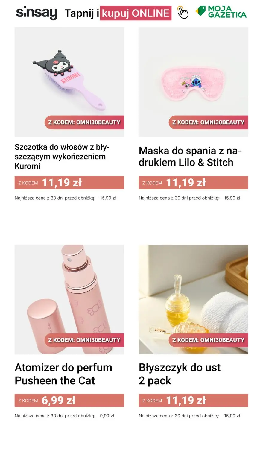 gazetka promocyjna Sinsay 🪞 [-30%] na wybrane produkty URODA - Strona 6