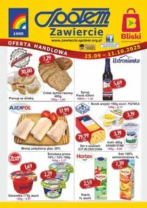 Gazetka promocyjna Społem Zawiercie, ważna od 2025-09-25 do 2025-10-11.