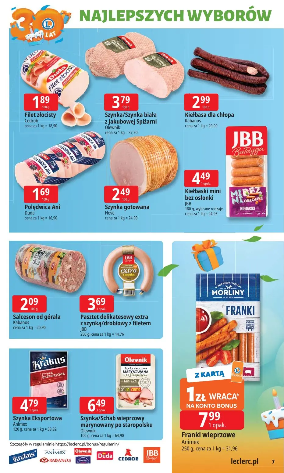 gazetka promocyjna E.Leclerc 30 lat najlepszych wyborów - oferta rozszerzona - Strona 7