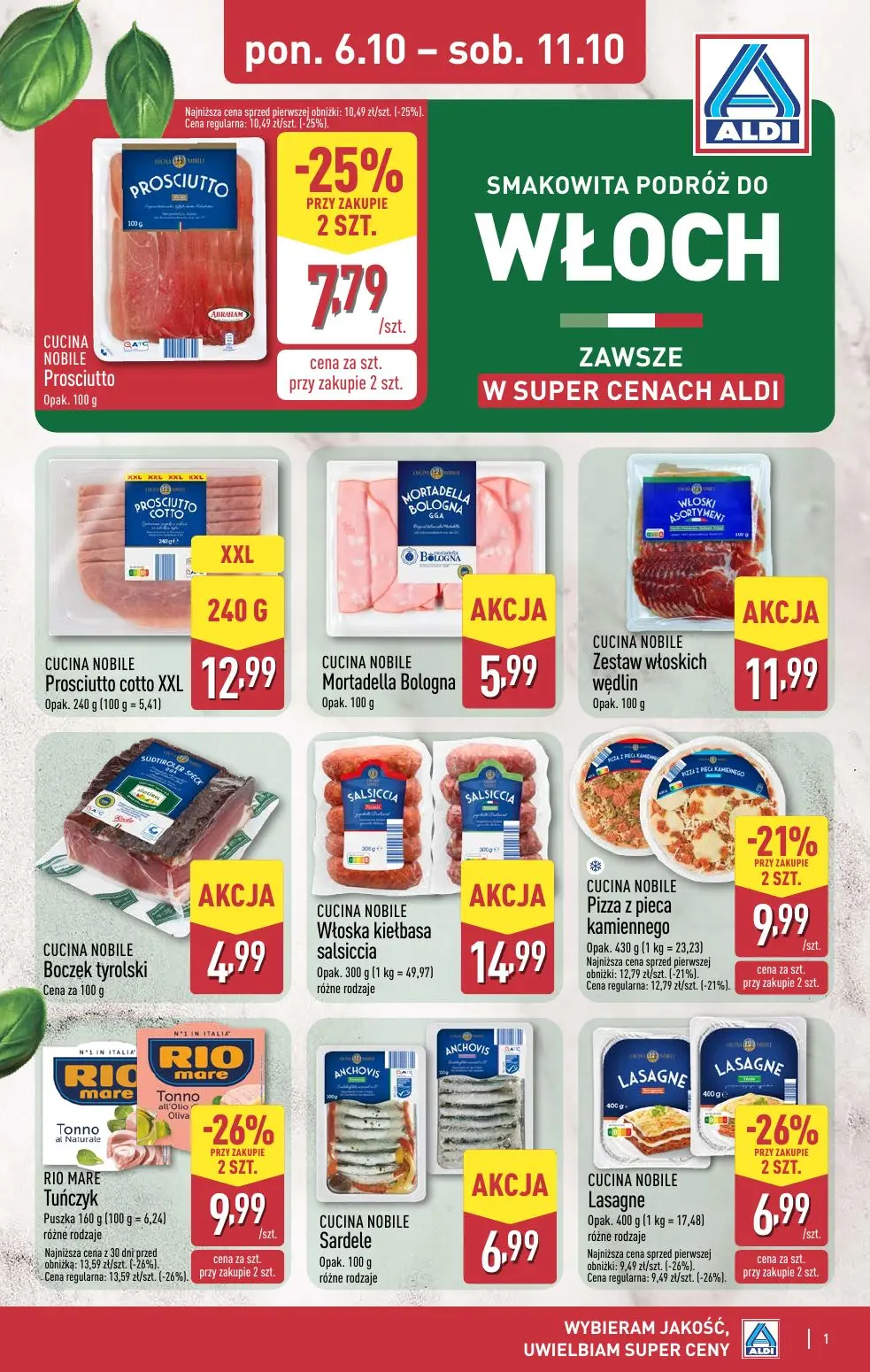 gazetka promocyjna ALDI Tydzień włoski od 6.10 🇮🇹 - Strona 1