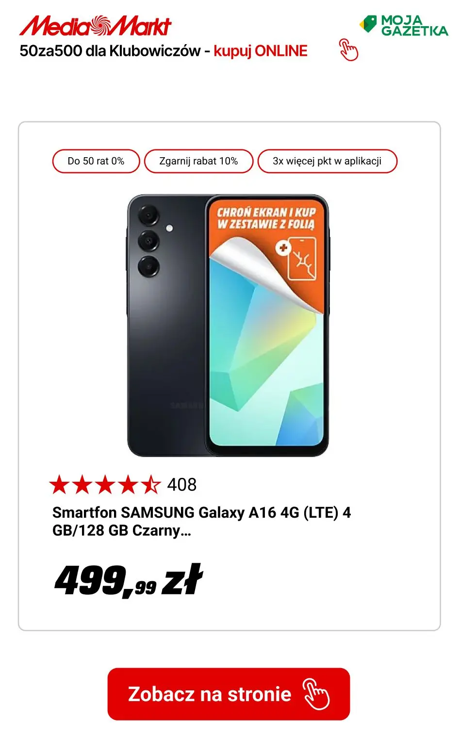 gazetka promocyjna Media Markt 50 za 500 dla Klubowiczów myMediaMarkt! - Strona 2