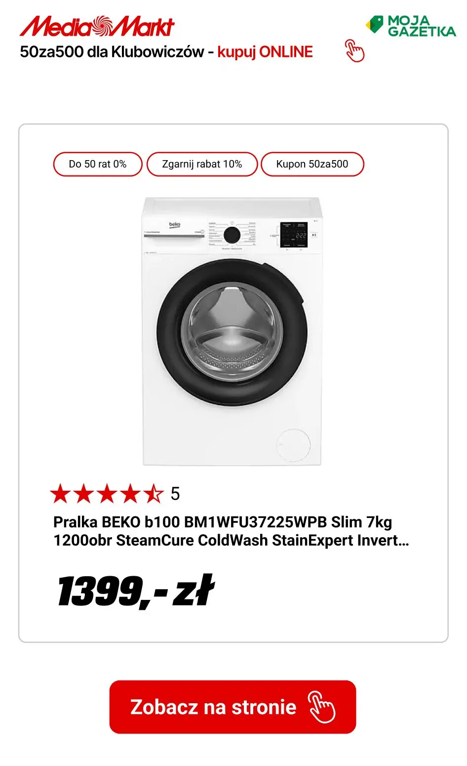 gazetka promocyjna Media Markt 50 za 500 dla Klubowiczów myMediaMarkt! - Strona 8