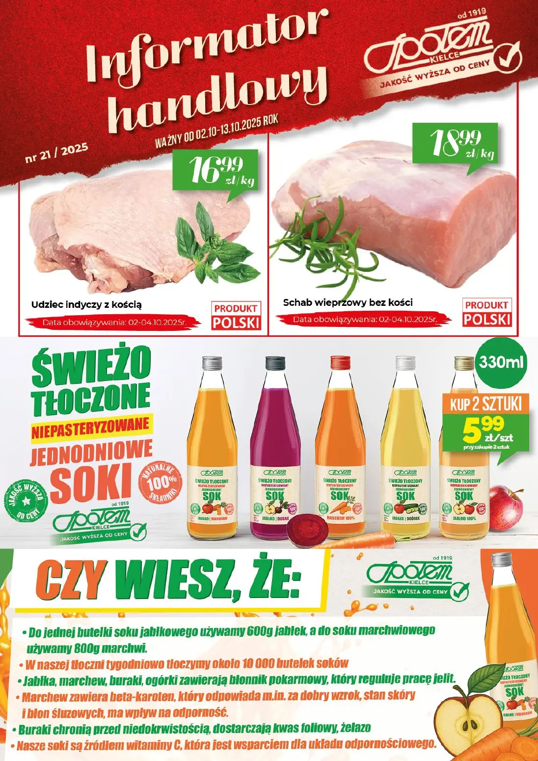 gazetka promocyjna Społem Kielce Jakość wyższa od ceny - Strona 1