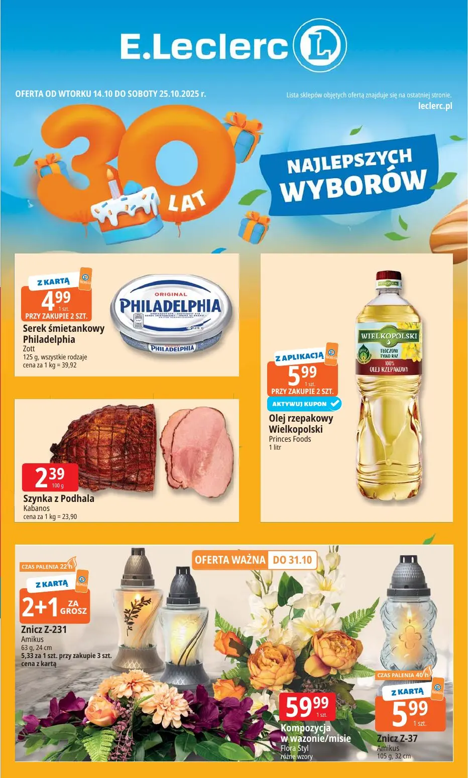 gazetka promocyjna E.Leclerc 30 lat Najlepszych wyborów - oferta rozszerzona - Strona 1