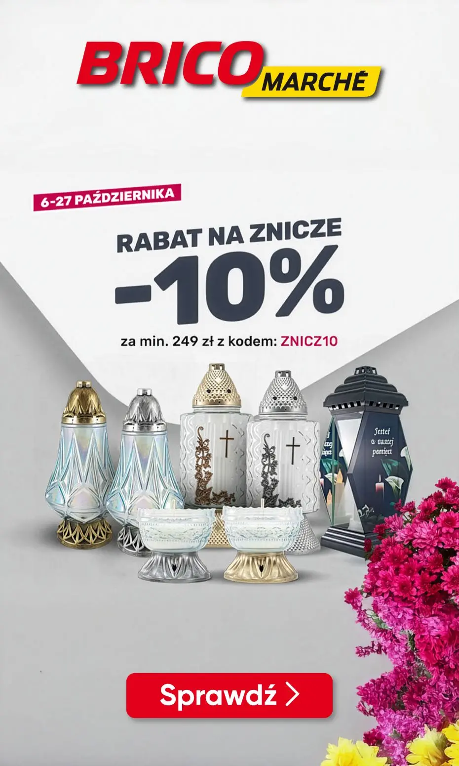 gazetka promocyjna BRICOMARCHE RABAT na znicze -10%! - Strona 1