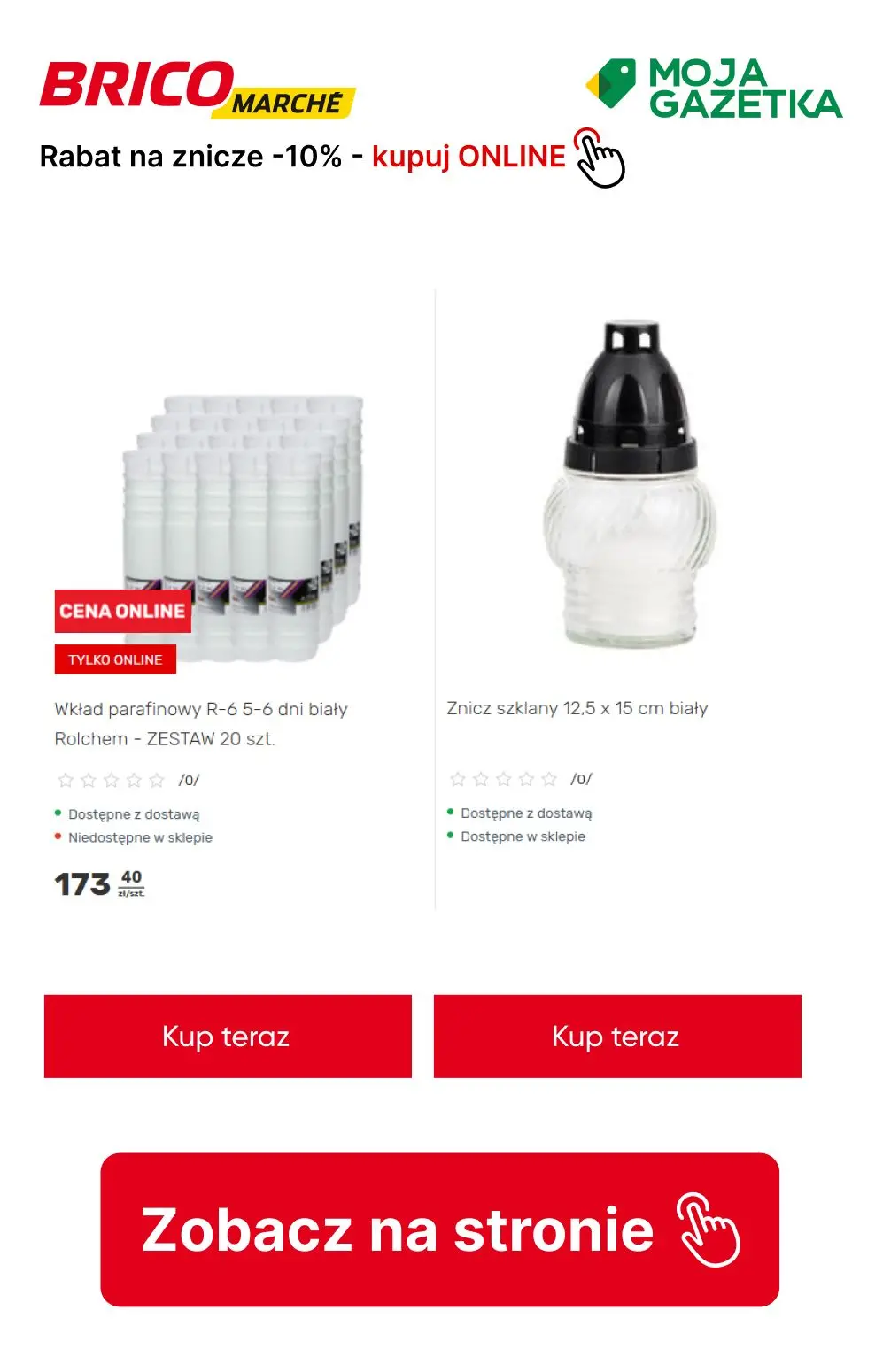 gazetka promocyjna BRICOMARCHE RABAT na znicze -10%! - Strona 4