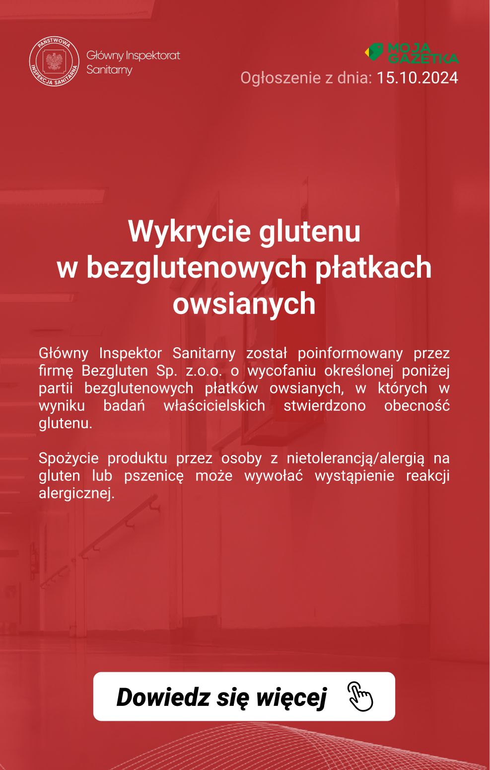 gazetka promocyjna Ostrzeżenia i alerty Ostrzeżenie publiczne dotyczące żywności: Wykrycie glutenu w bezglutenowych płatkach owsianych - Strona 2