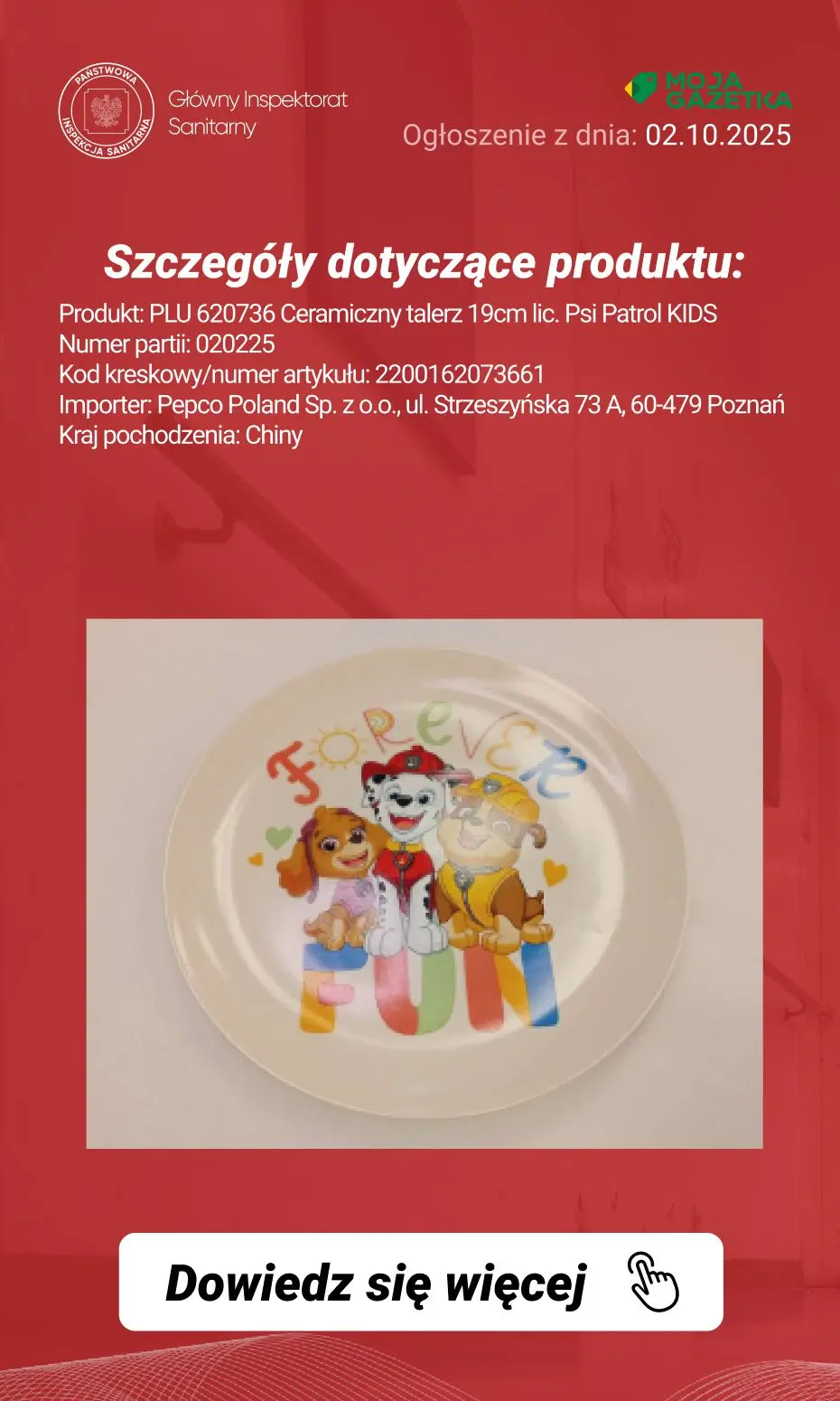 gazetka promocyjna Ostrzeżenia i alerty Ostrzeżenie publiczne dotyczące wyrobu do kontaktu z żywnością: Migracja ołowiu z wyrobów do kontaktu z żywnością - Strona 4