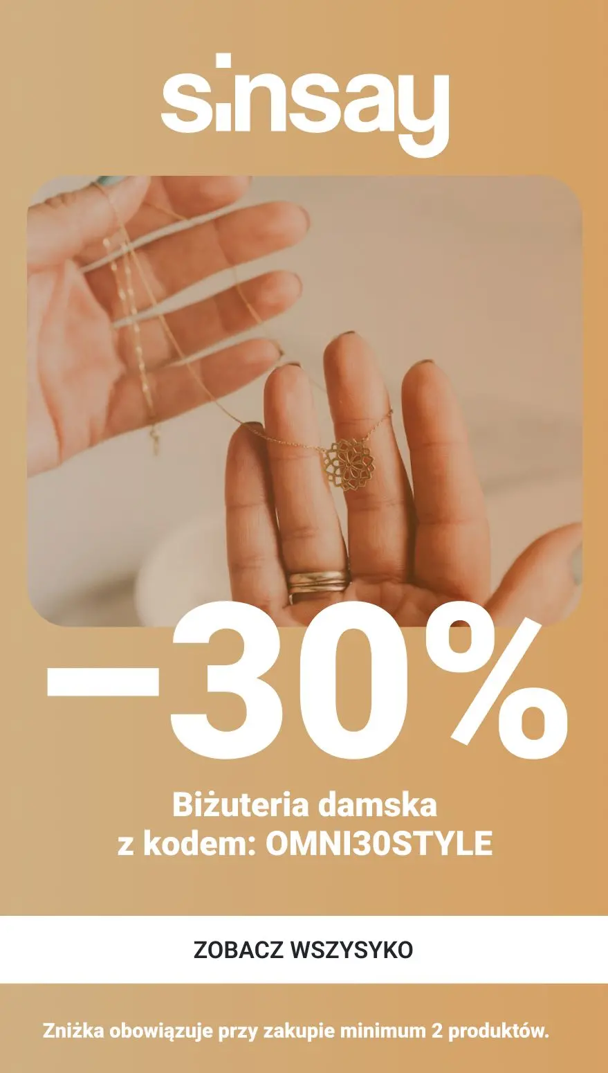 gazetka promocyjna Sinsay - 30% na kategorię: Biżuteria damska - Strona 1