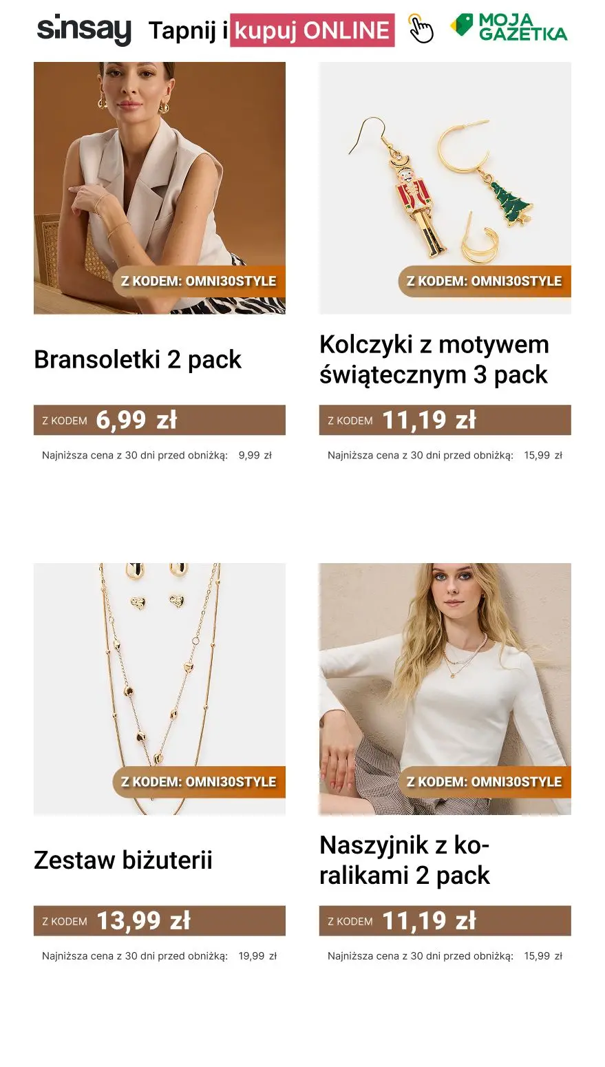 gazetka promocyjna Sinsay - 30% na kategorię: Biżuteria damska - Strona 9