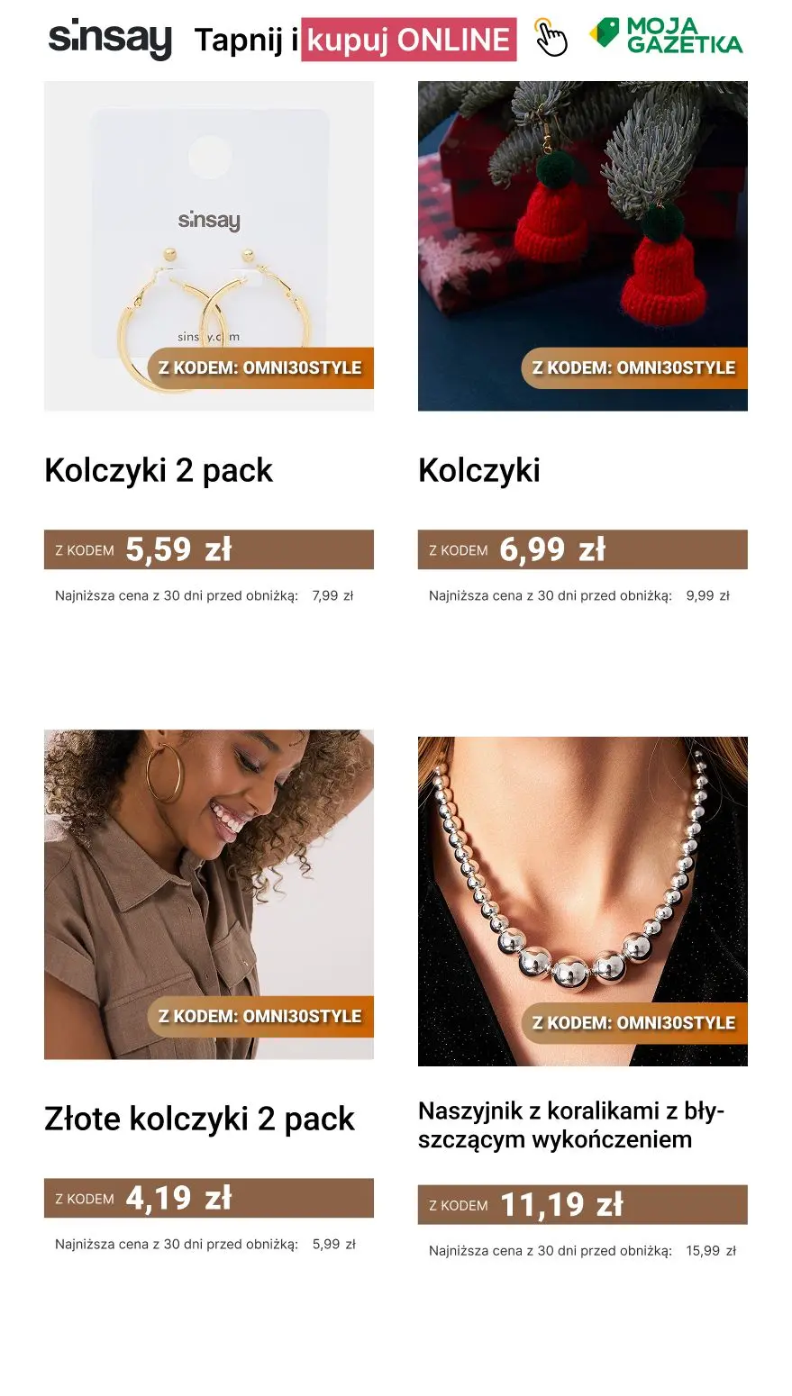 gazetka promocyjna Sinsay - 30% na kategorię: Biżuteria damska - Strona 12