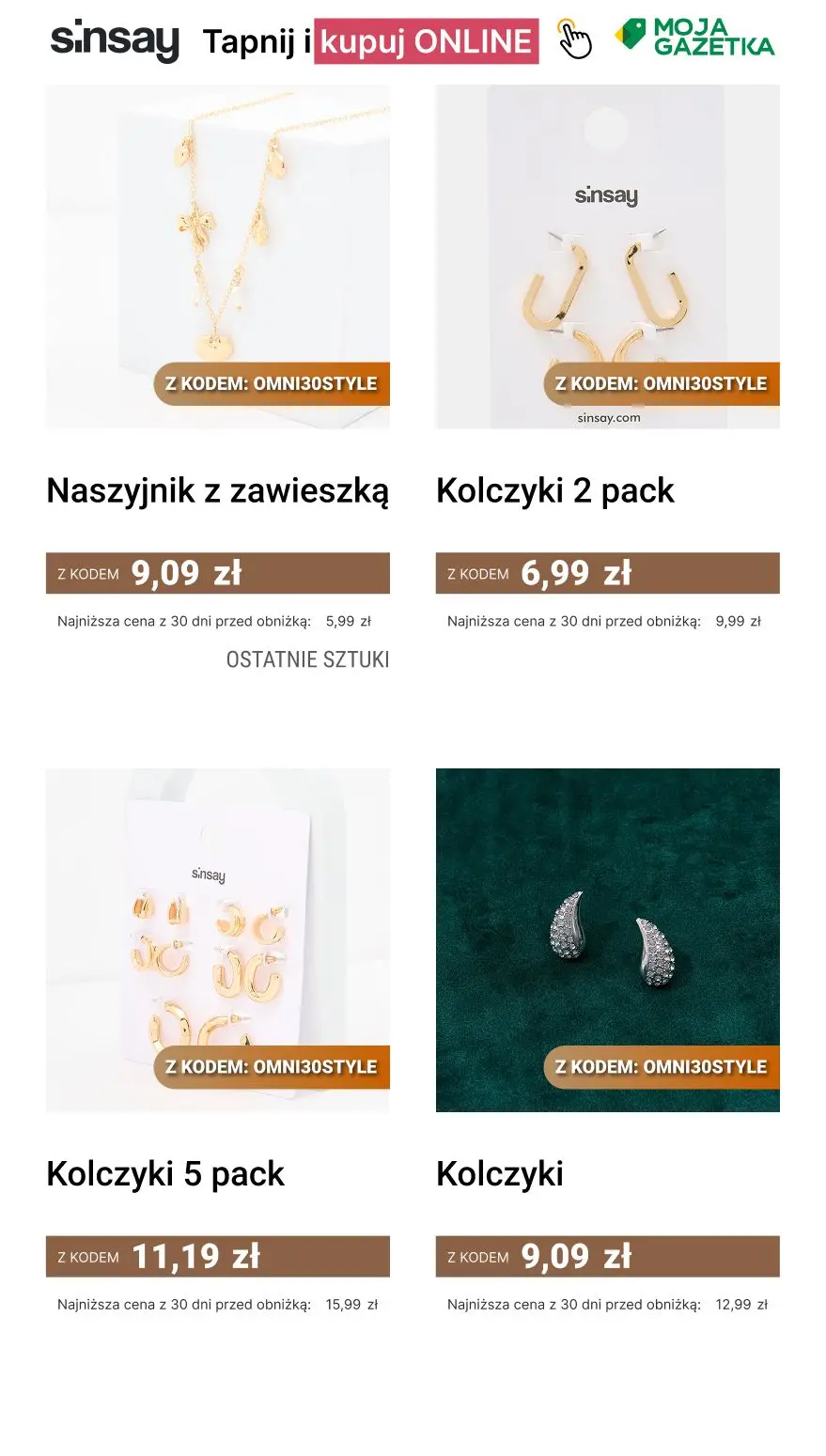gazetka promocyjna Sinsay - 30% na kategorię: Biżuteria damska - Strona 13