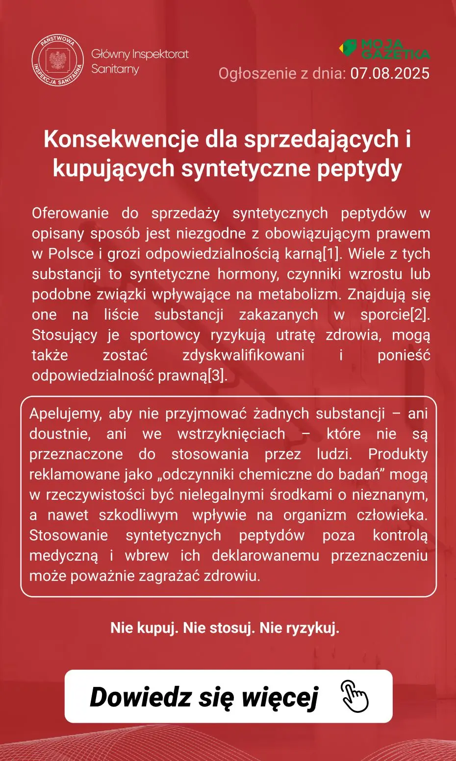 gazetka promocyjna Ostrzeżenia i alerty Ostrzeżenie publiczne: Nielegalny obrót syntetycznymi peptydami oferowanymi jako odczynniki chemiczne lub do badań - Strona 4