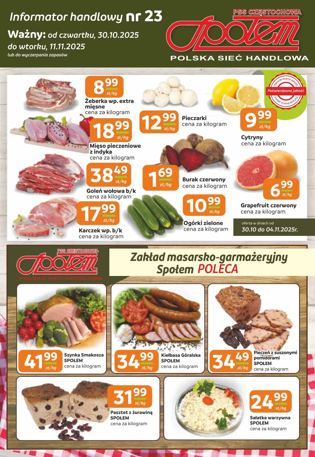 gazetka promocyjna Społem Częstochowa  - Strona 1