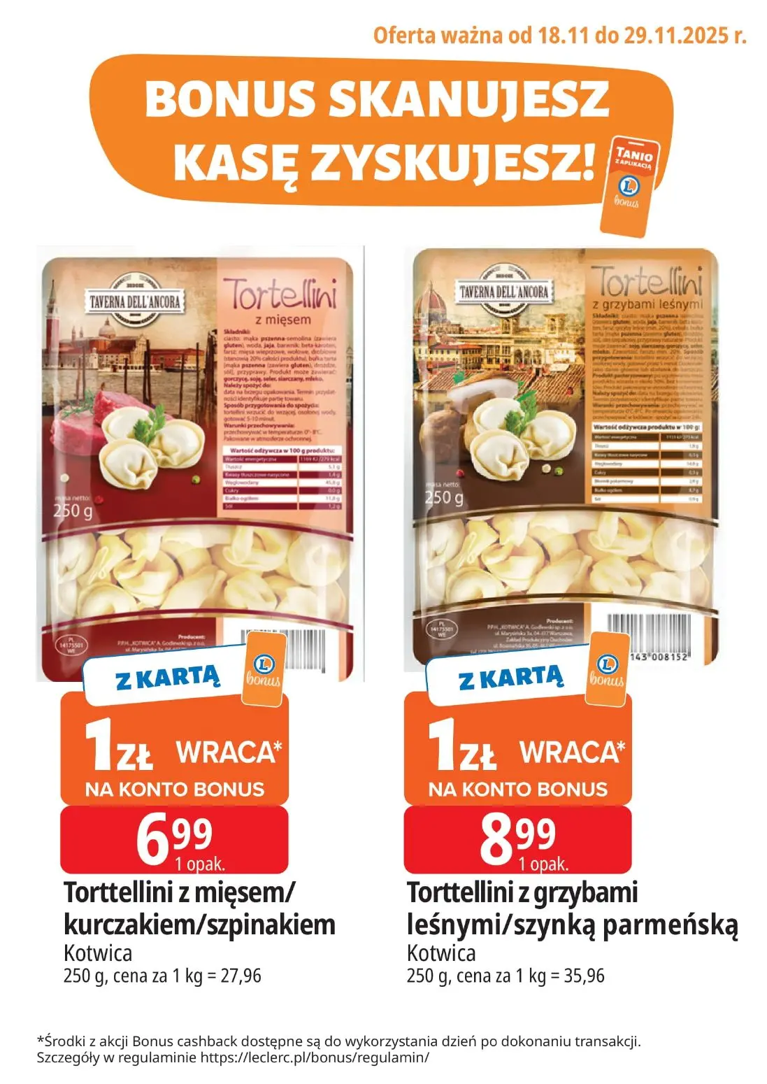 gazetka promocyjna E.Leclerc Bonus skanujesz kasę zyskujesz! - Strona 1