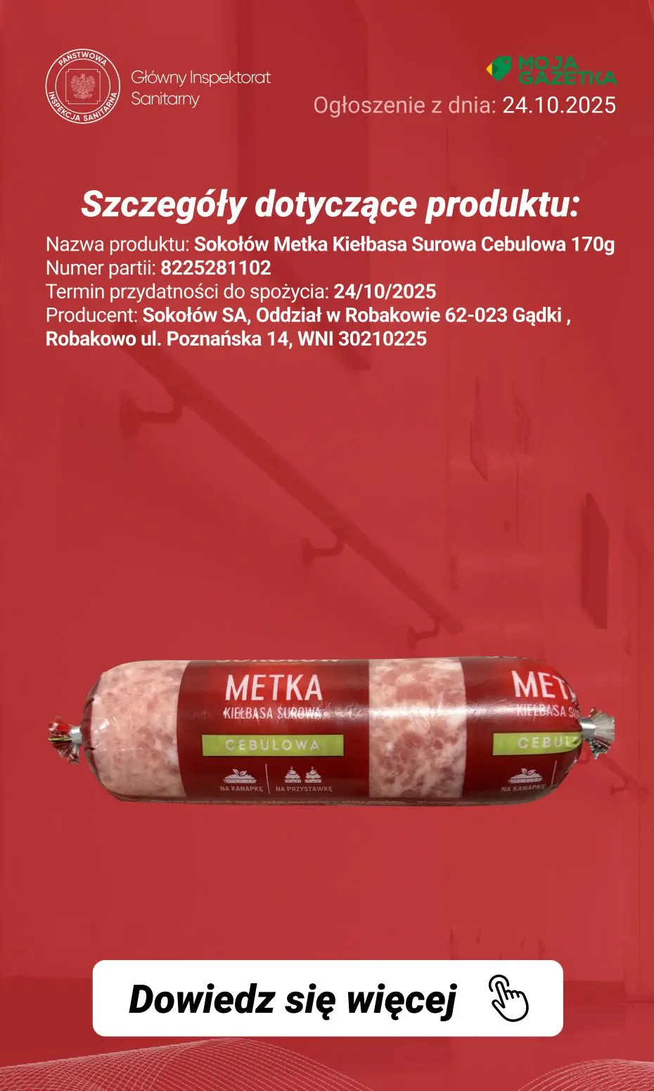 gazetka promocyjna Ostrzeżenia i alerty Ostrzeżenie publiczne dotyczące żywności: wykrycie bakterii Escherichia coli produkującej toksynę Shiga (STEC) w jednej partii metki cebulowej - Strona 3