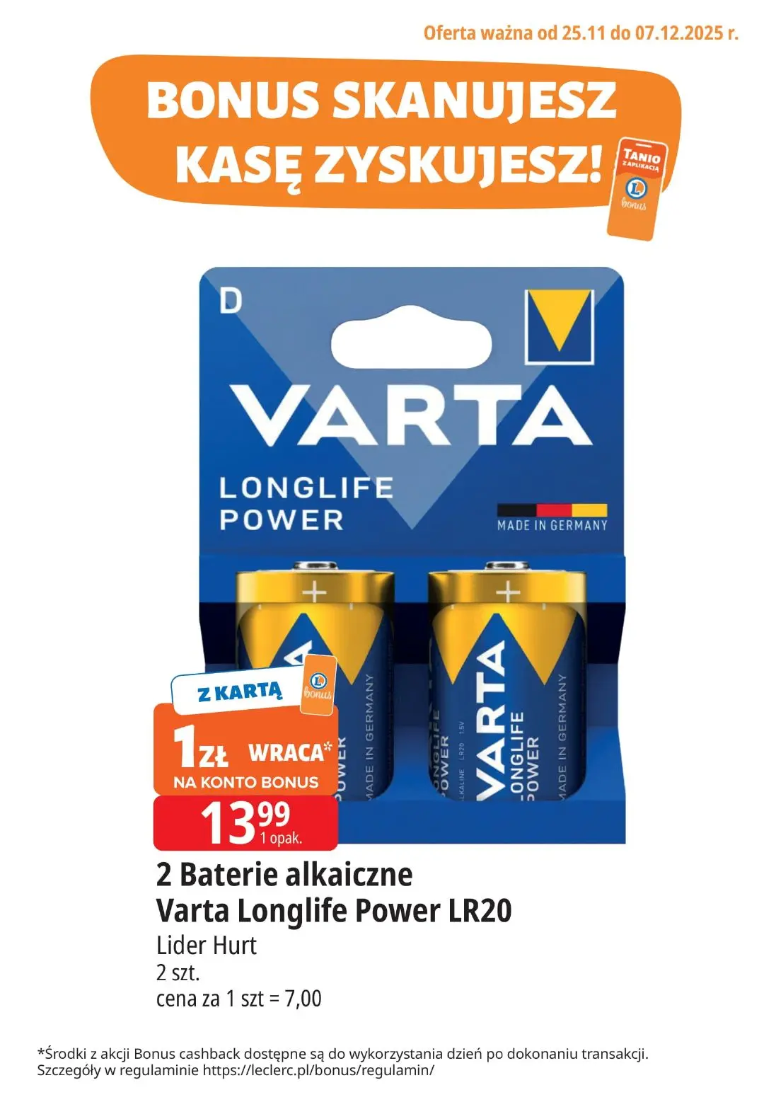 gazetka promocyjna E.Leclerc Bonus skanujesz kasę zyskujesz! - Strona 1