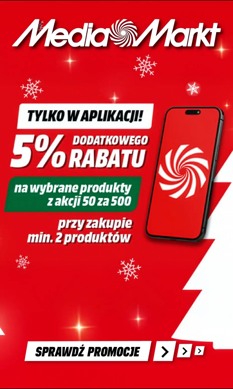 gazetka promocyjna Media Markt Zgarnij 50 zł za każde wydane 500 zł i dodatkowe 5% rabatu w aplikacji! - Strona 1