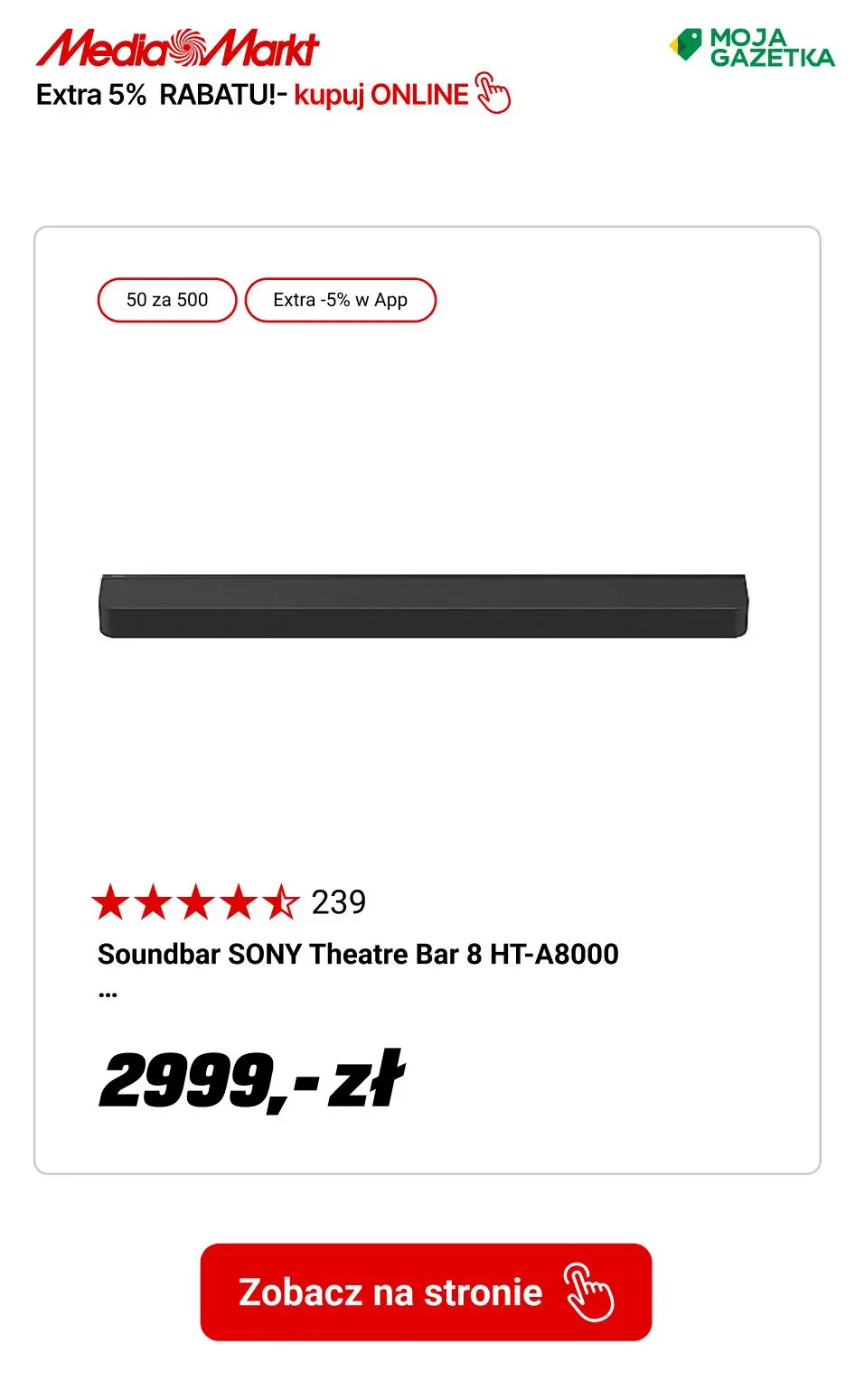 gazetka promocyjna Media Markt Zgarnij 50 zł za każde wydane 500 zł i dodatkowe 5% rabatu w aplikacji! - Strona 10