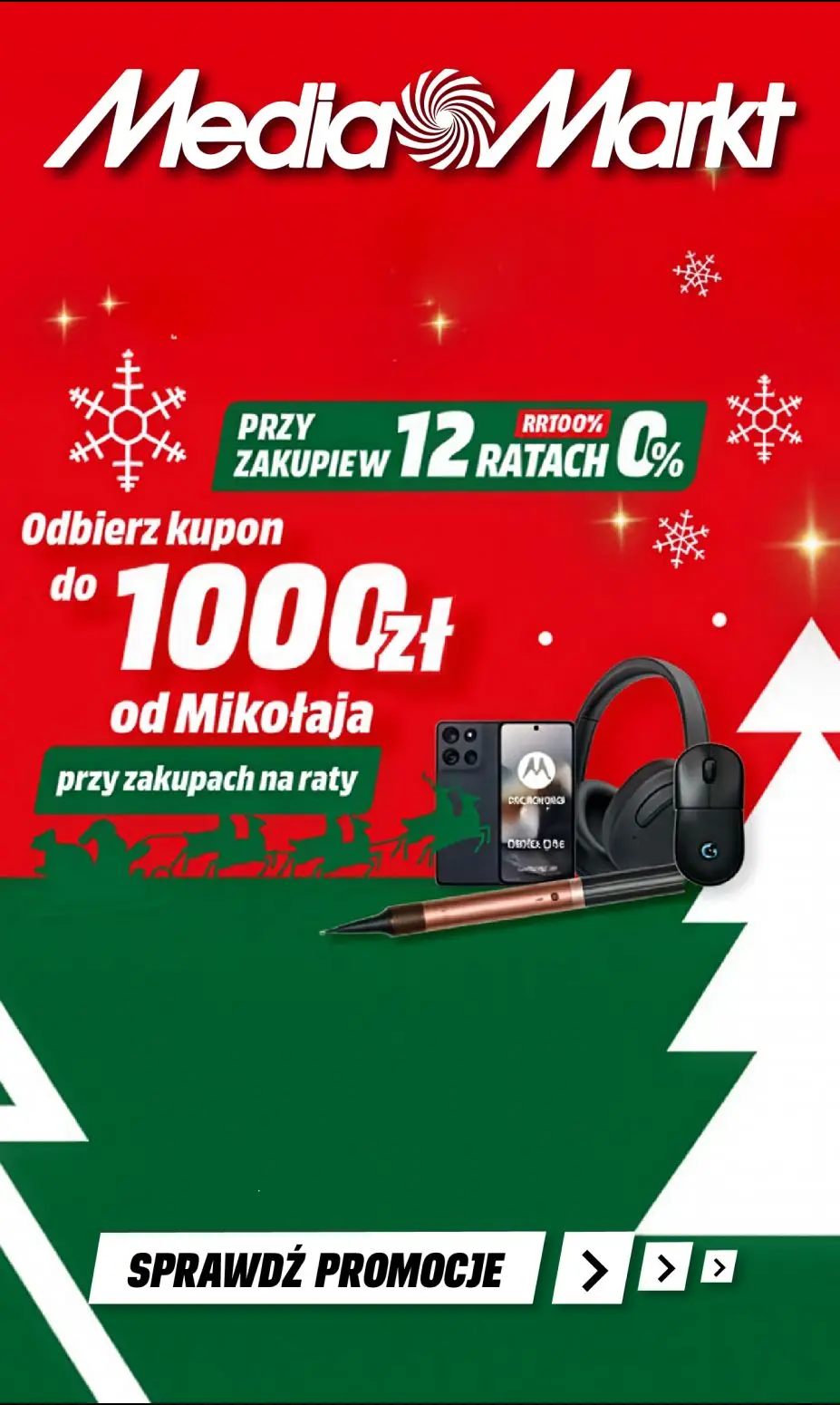 gazetka promocyjna Media Markt Do -1000 zł od Mikołaja przy zakupach na raty! - Strona 1