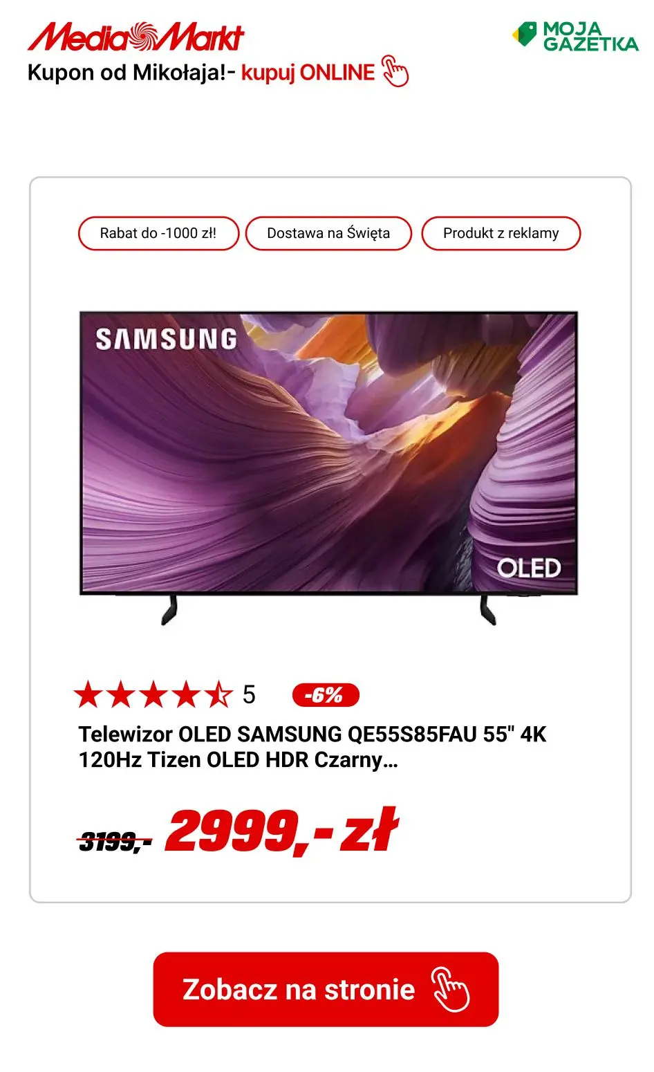 gazetka promocyjna Media Markt Do -1000 zł od Mikołaja przy zakupach na raty! - Strona 5