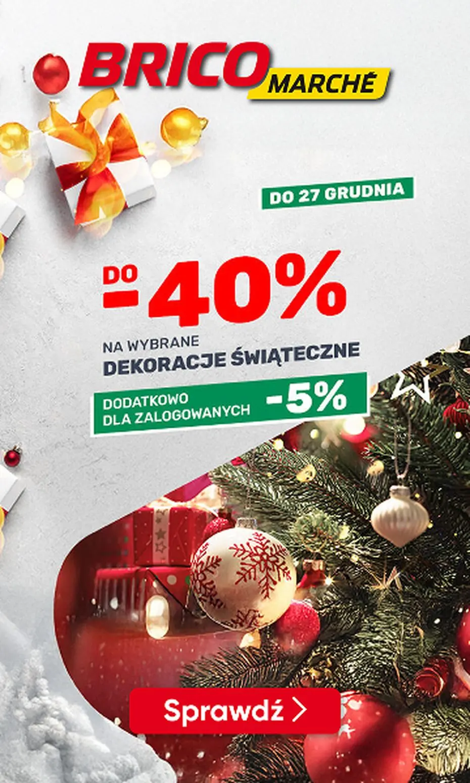 gazetka promocyjna BRICOMARCHE Do -40% na wybrana dekoracje świąteczne! - Strona 1