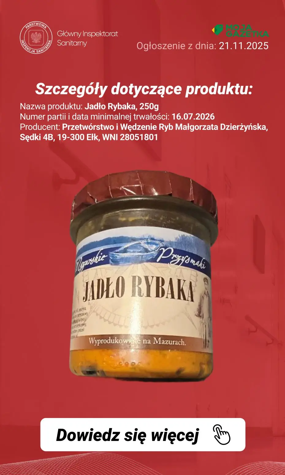 gazetka promocyjna Ostrzeżenia i alerty Ostrzeżenie publiczne dotyczące żywności: Możliwa obecność ciał obcych w jednej partii produktu rybnego - Strona 3