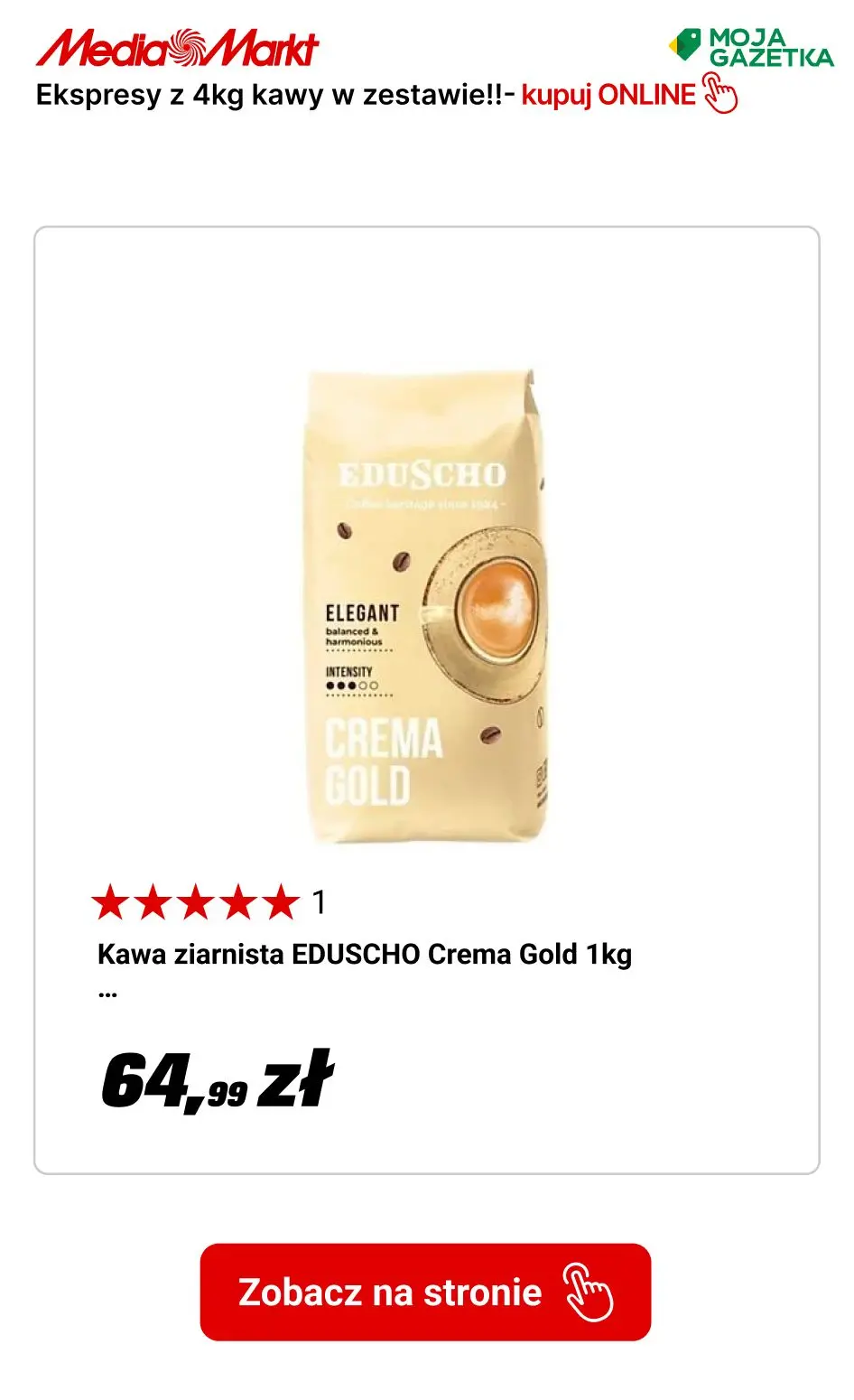 gazetka promocyjna Media Markt Ekspresy automatyczne z 4kg kawy Eduscho w zestawie! - Strona 14