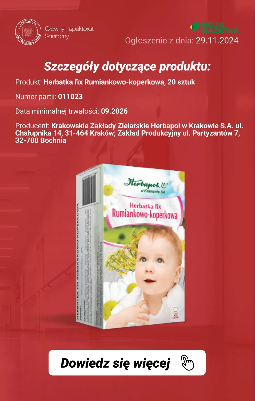 gazetka promocyjna Ostrzeżenia i alerty Ostrzeżenie publiczne dotyczące żywności: Alkaloidy pirolizydynowe w określonej partii herbatki rumiankowo-koperkowej - Strona 3