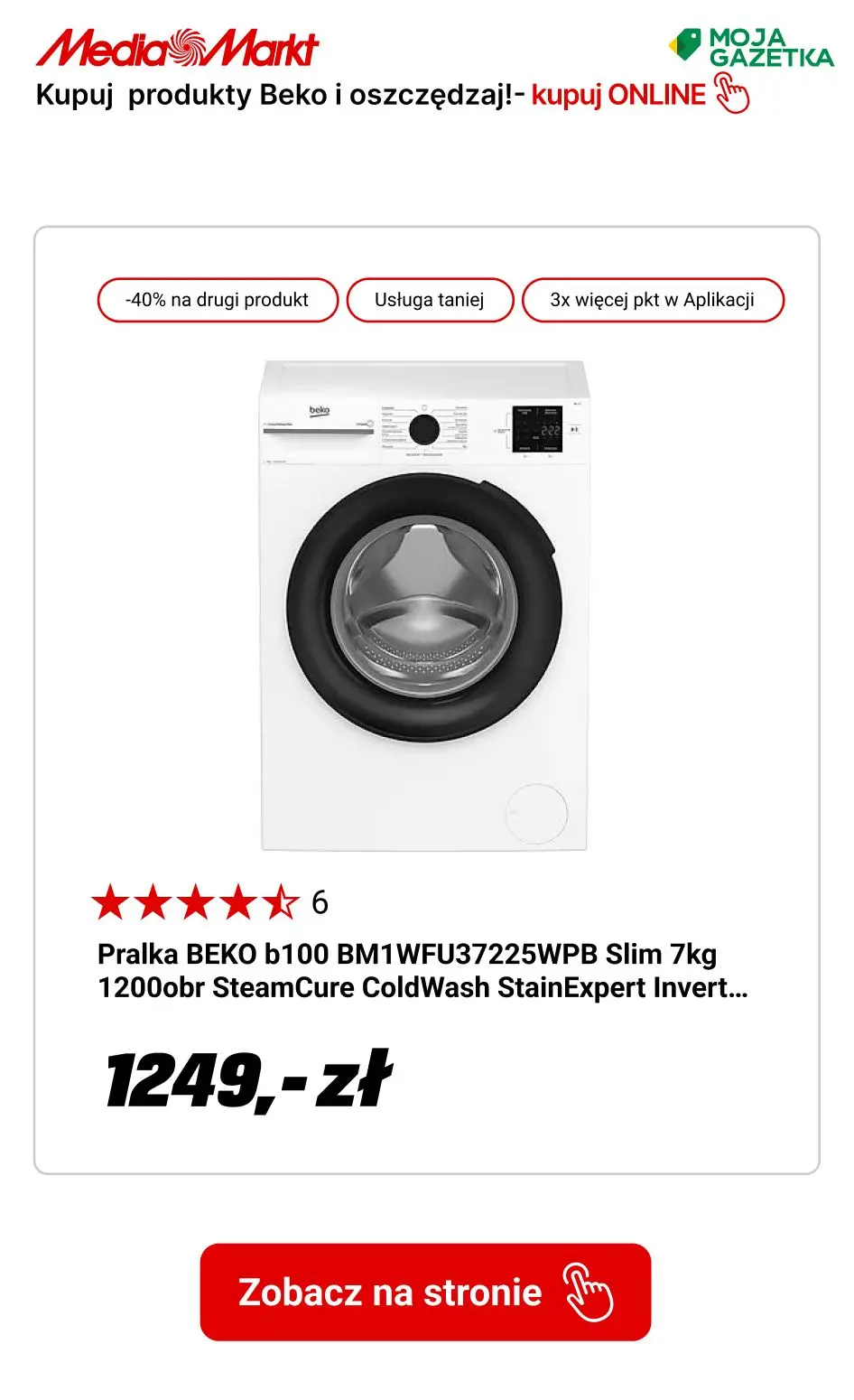 gazetka promocyjna Media Markt Kup dwa produkty Beko i oszczędź 40% ceny tańszego produktu! - Strona 4