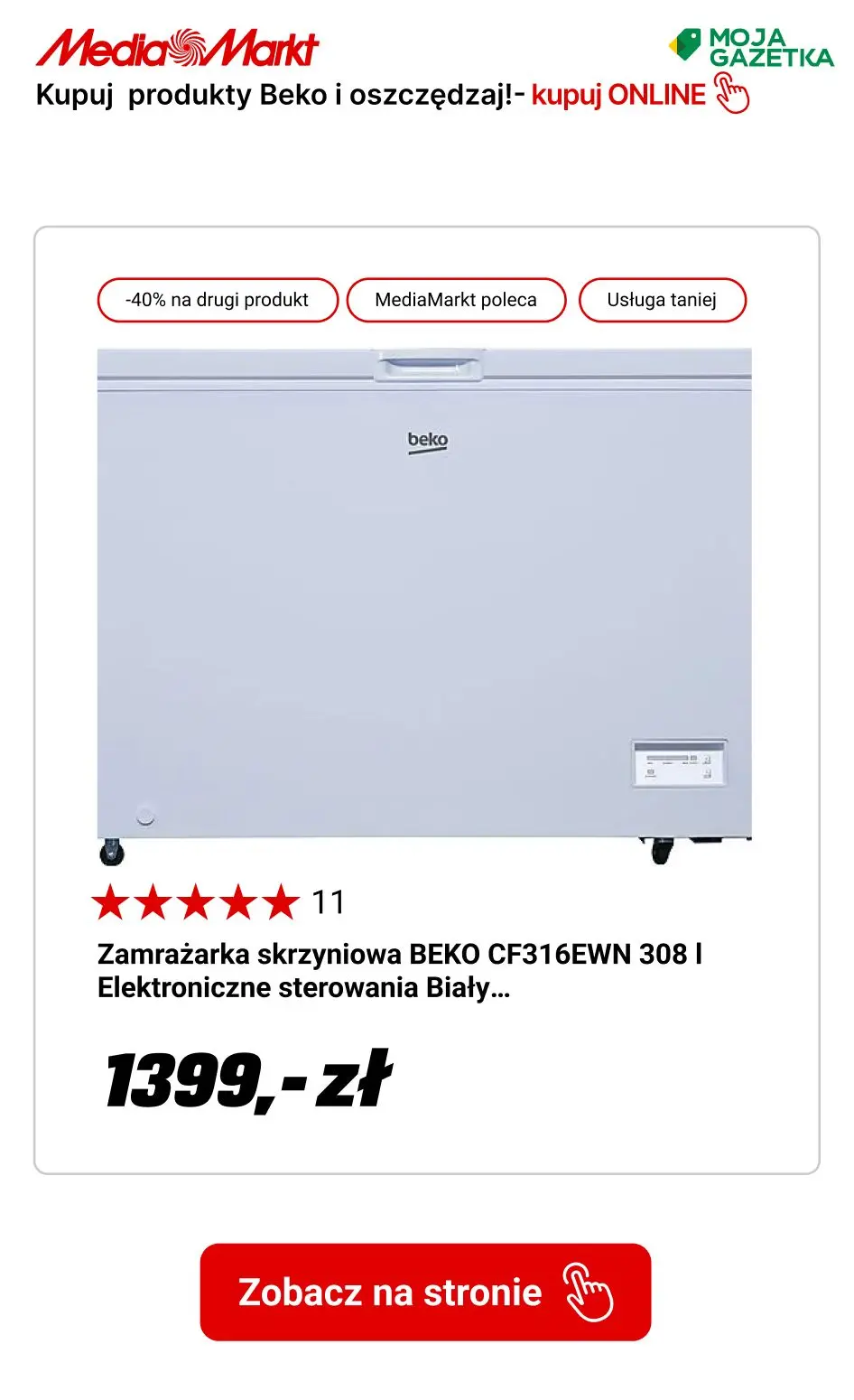 gazetka promocyjna Media Markt Kup dwa produkty Beko i oszczędź 40% ceny tańszego produktu! - Strona 11