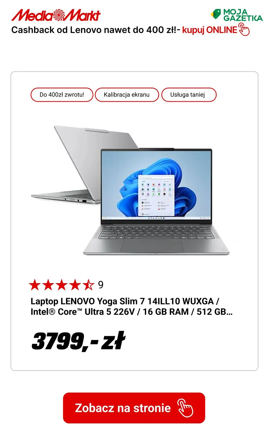 gazetka promocyjna Media Markt Cashback od Lenovo nawet do 400 zł! - Strona 8