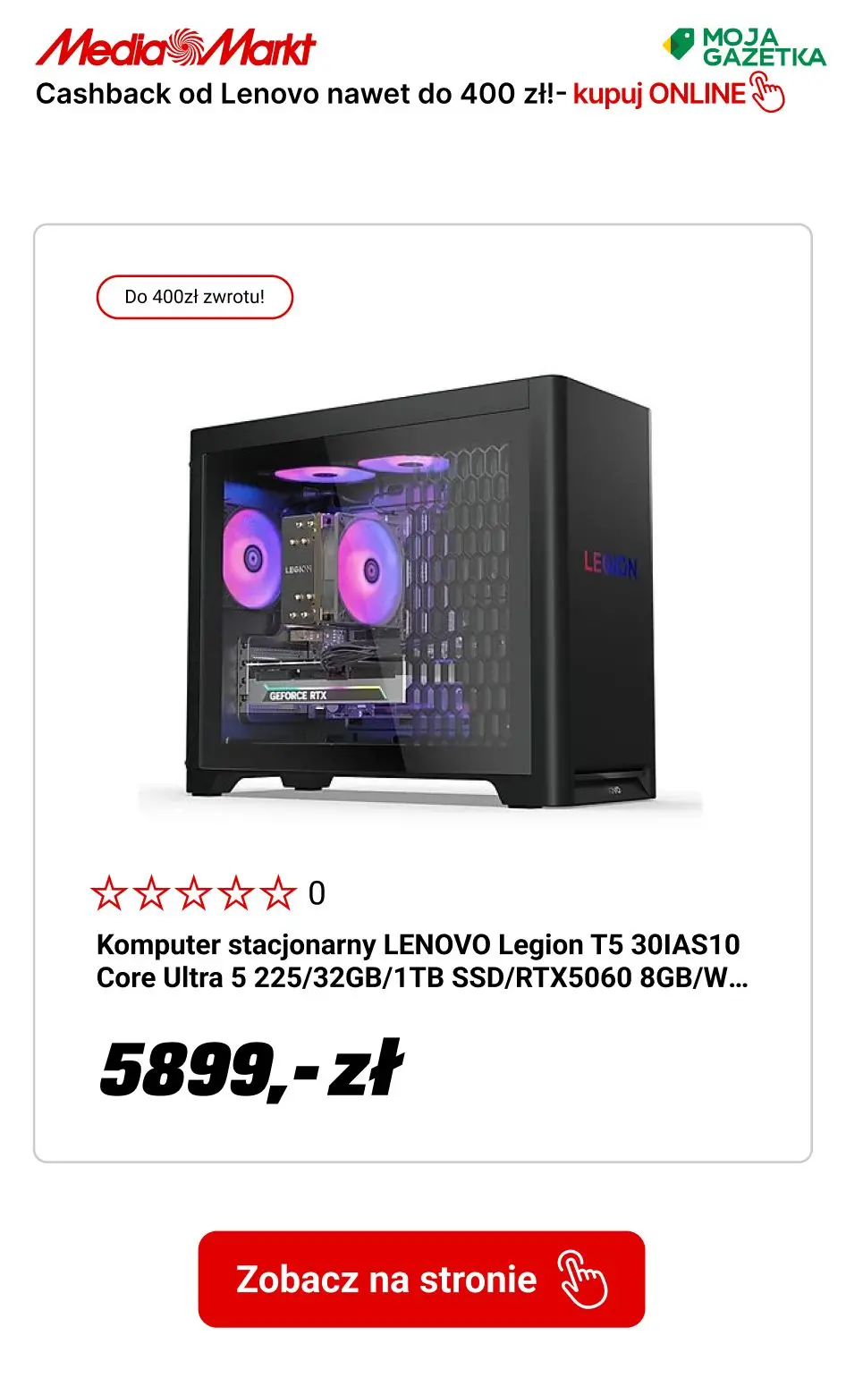 gazetka promocyjna Media Markt Cashback od Lenovo nawet do 400 zł! - Strona 12