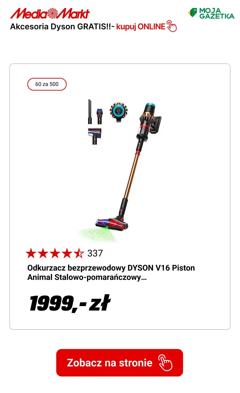 gazetka promocyjna Media Markt Odkurzacze Dyson z akcesoriami w cenie! - Strona 9