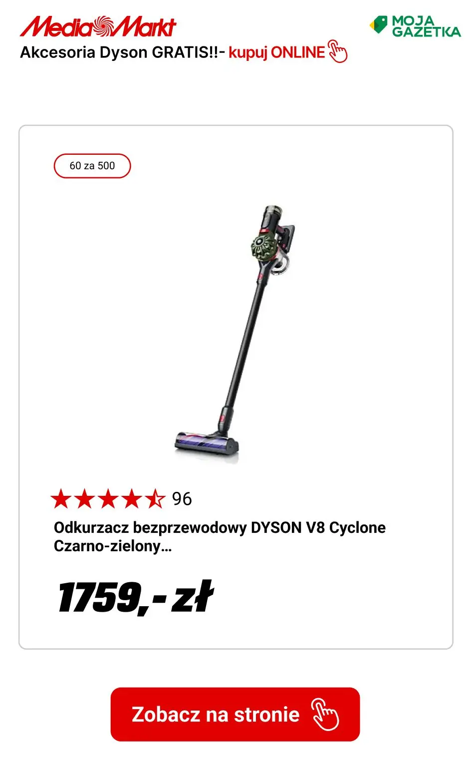 gazetka promocyjna Media Markt Odkurzacze Dyson z akcesoriami w cenie! - Strona 10
