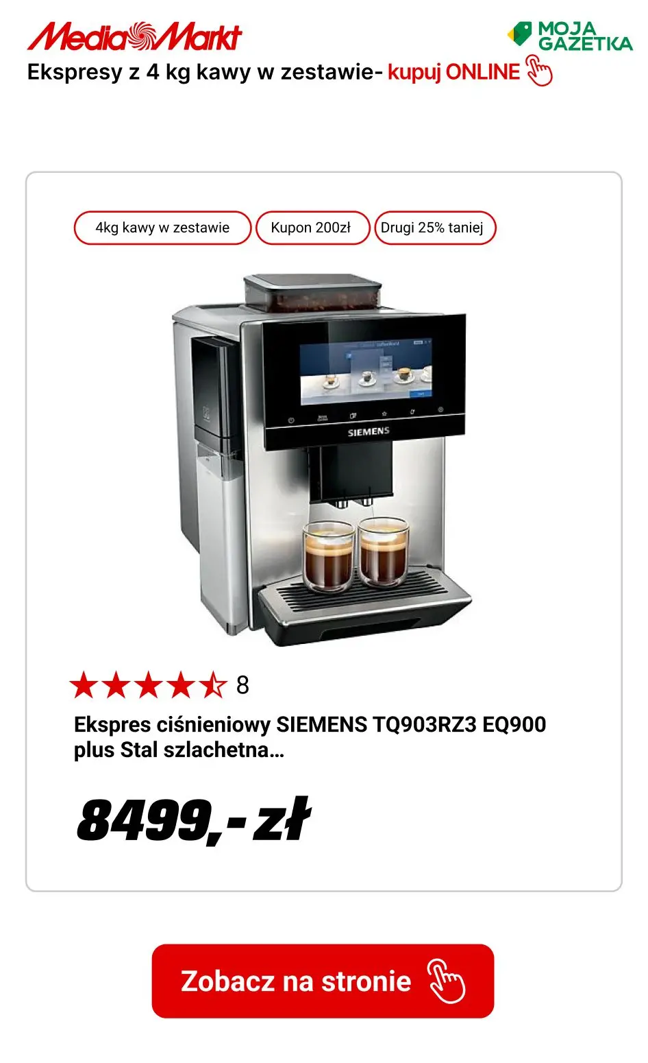 gazetka promocyjna Media Markt Ekspresy automatyczne z 4 kg kawy w zestawie! - Strona 13