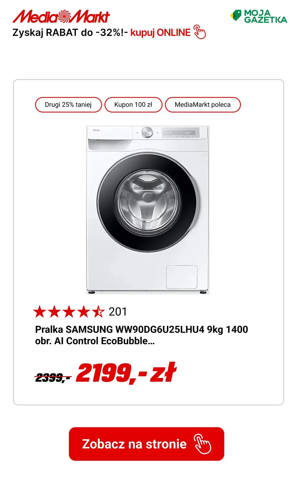 gazetka promocyjna Media Markt Wybrane produkty dużego AGD marki Samsung do -32% taniej! - Strona 7